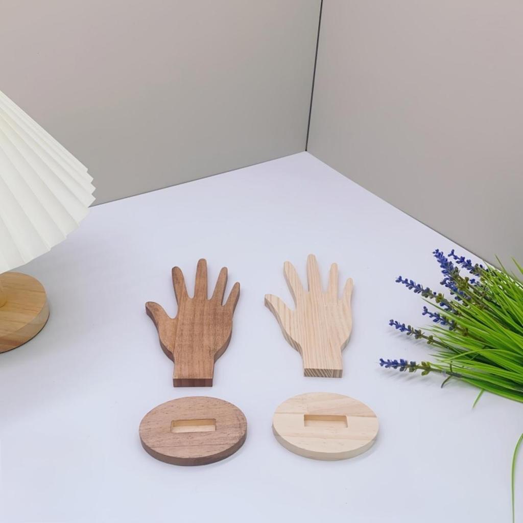 Wooden Hand Form Bracelet Bangle Display Stand Mannequin Palm Shaped Ring Storage Holder Desktop Jewelry Organizers
