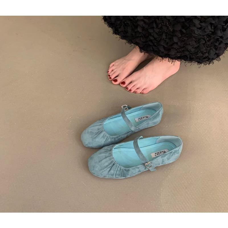 Fashion Square Toe Flats Suede Buckle Women Shoes Autumn New Fashion Cusual Dress Shallow Soft Sole Women Shoes Zapatos Mujer
