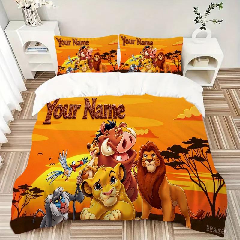 Custom 3pcs African Lion Sunset Bedding Sets For All Sizes New 375D Printed Bed Cover Comforter Duvet Cover Pillowcase Bedroom Decoration