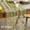 Embroidery Daisy Table Runner Floral Embroidered Lace Tulle Runner Colorful Flower Table Cover For Bridal Shower Birthday Party
