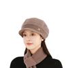 Rabbit Fur Flower Warm and Fashionable Winter Peaked Hat Old Lady Ear Protection Woolen Hat