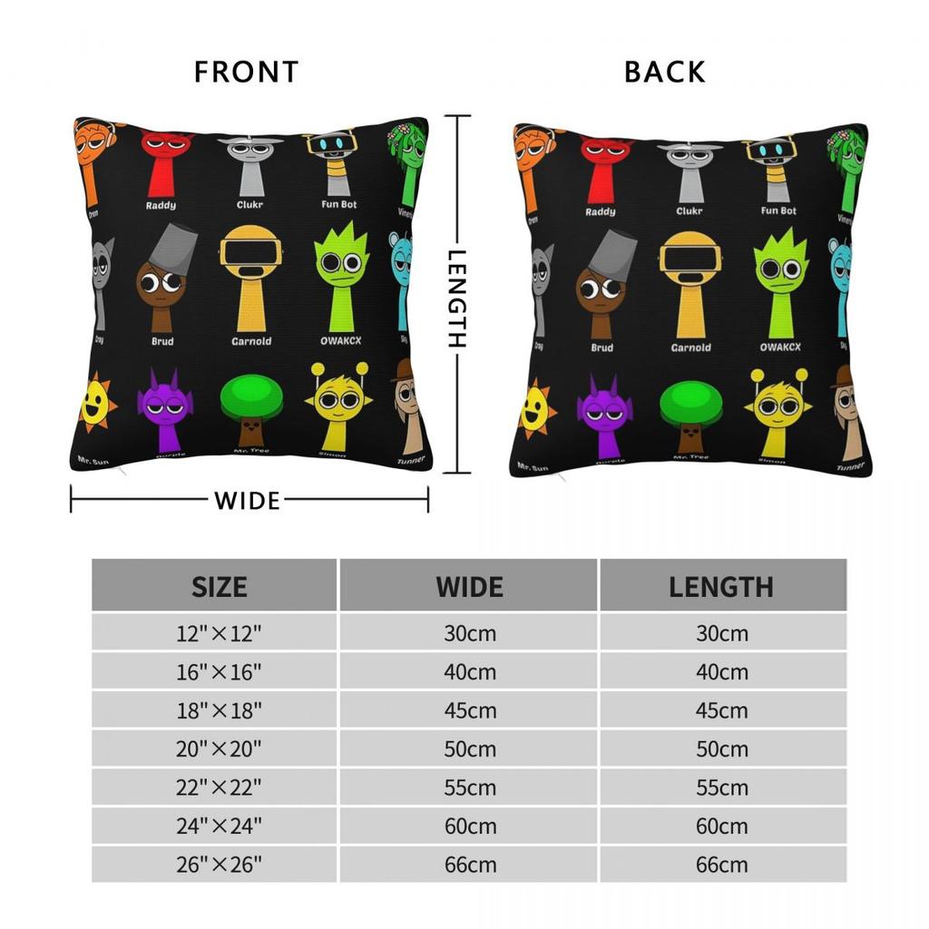 Tutte le mie Federe per Cuscini Giocattoli Gioco Sprunki Federe per Cuscini Federe Morbide Grafiche Federe Trendy per Divano Camera da Letto Decorazioni per la Casa