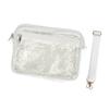Messenger Bag Clear Shoulder Pouch PVC Waterproof Zipper Adjustable Strap Large Capacity Messenger Purse for Travel White