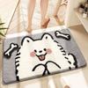 Cute Cartoon Animal Bath Mat, Cat Frog Puppy Pattern Soft Absorbent Non‑Slip Bathroom Rug Shower Tub Entryway Home Decor