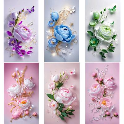 5d Diy Diamond Painting Rose Set Jewelry Embroidery Full Round Square Diamond Cross Embroidery Home Decoration Gift2024