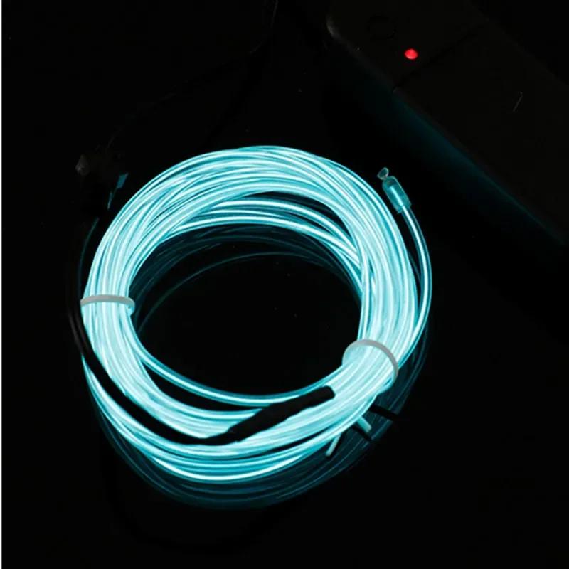1M/2M/3M/4M/5M Multicolor LED Atmosphere Car Interior Flexible Neon LED Decorative Light EL Wiring Neon Strip For Auto DIY Party