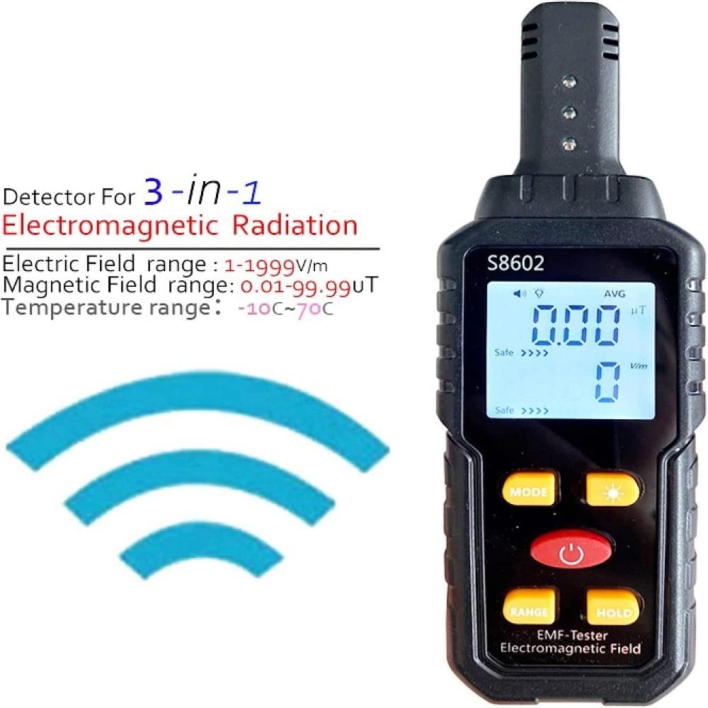 3 i 1 strålingsdetektor Dosimeterteller EMF elektromagnetisk tester