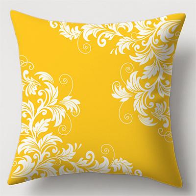 Home Decor Yellow Pillows With Floral & Geometric Patterns Pattern Cushion Cover Suitable For Sofa Bedroom Car Pillow Cover