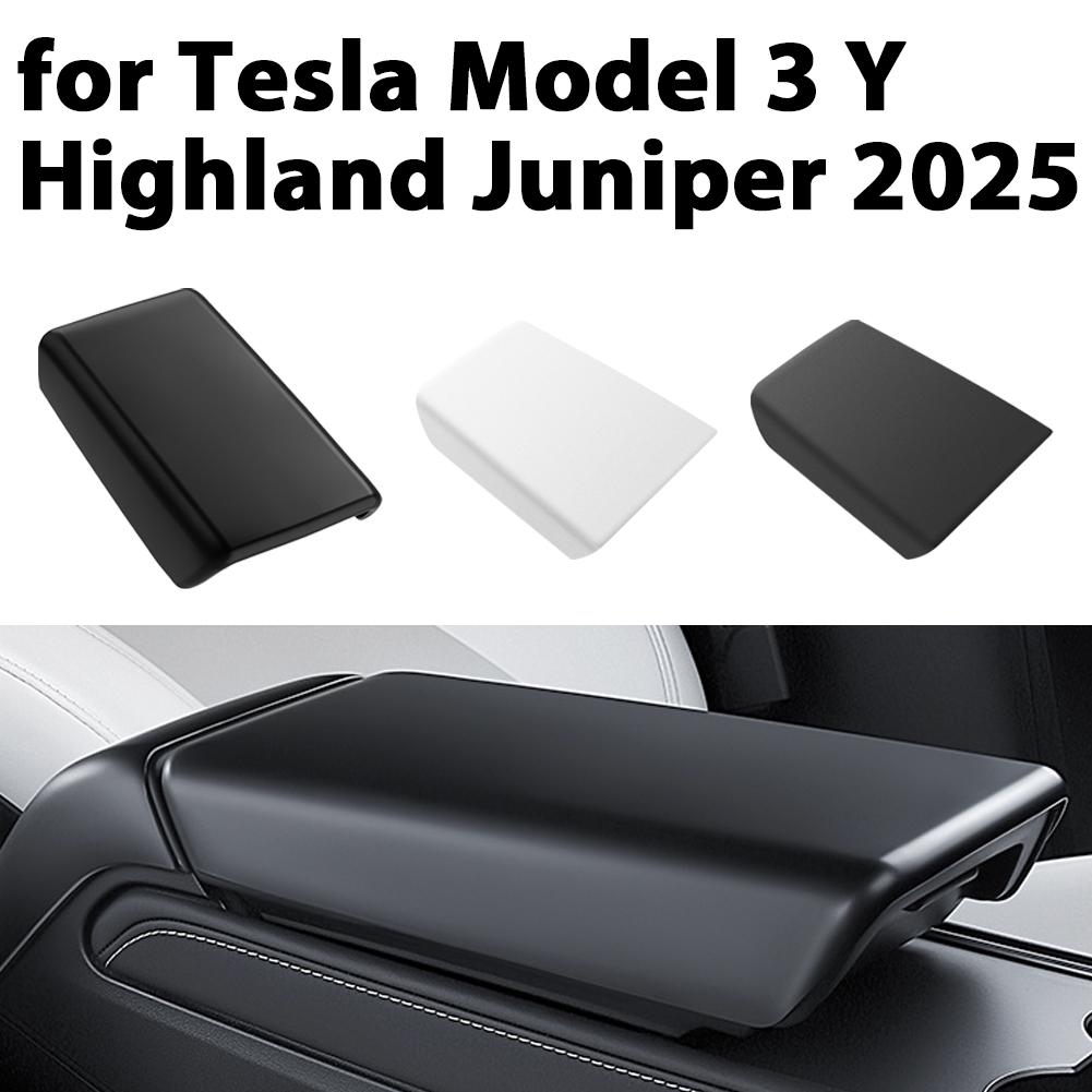 Auto Mittelkonsolen Armlehnenpolster für Tesla Y Highland TPE Weiche Hülle Deckel Auto Mittelarmlehnenbox Abdeckung Zubehör Q0P0