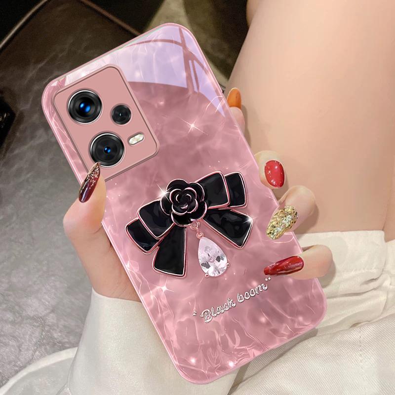 High-grade Bow Tie For Xiaomi 14 Ultra 13 Lite Redmi Note 13 11 Pro 12 Plus Poco X6 3 Pro F4 6 GT Tempered Phone Case