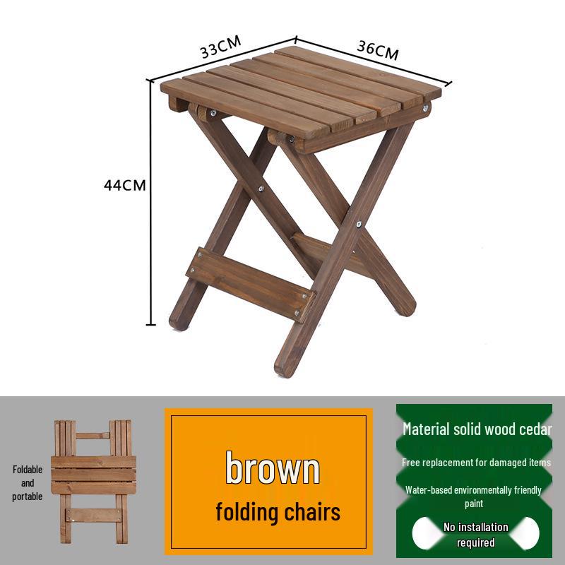 

Portable Solid Wood Folding Dining Table with Storage and Backrest Chair