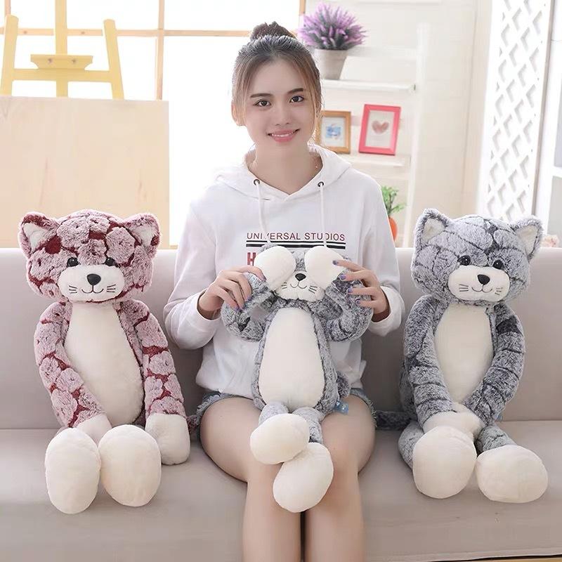 Cat Plush Toys Kuji Cat Doll Pink Cute Girl Sleeping Large Pillow Rag Doll Birthday Gift