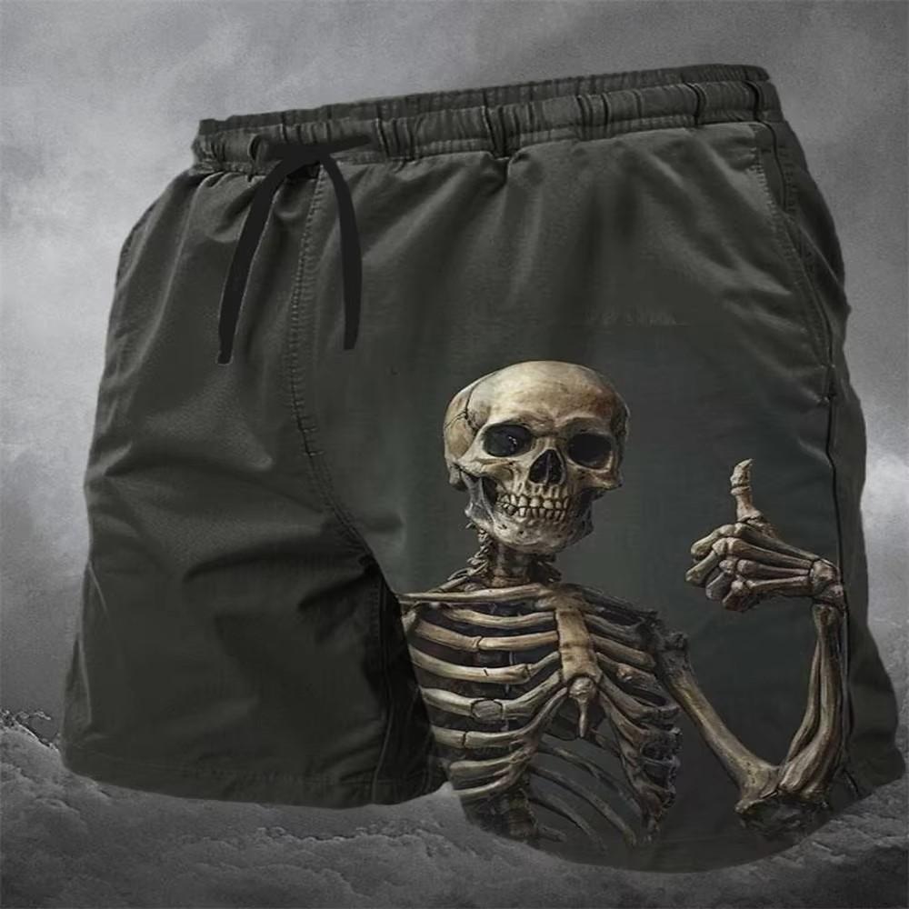 Skull Skeleton Muay Thai MMA UFC Kick Boxing Shorts Men Women Unisex Training Quick Dry Breathable Sport Gym Fitness Workout