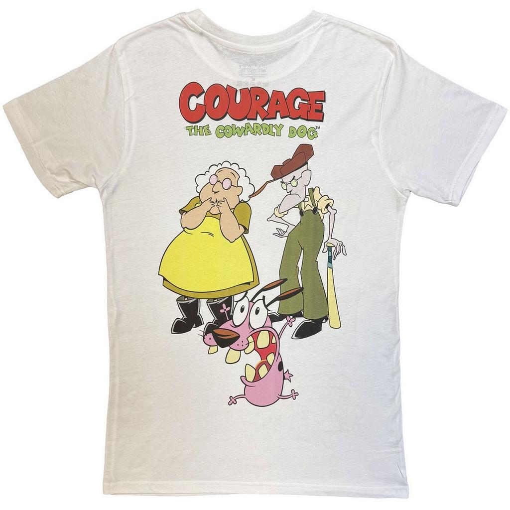 Courage The Cowardly Dog Unisex Adult Back Print T-Shirt