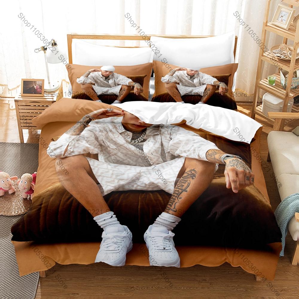 Central Cee Duvet Cover + 2 Pillowcases UK Drill Rapper Cench Portrait Bedding Set Soft Fabric Bedroom Decor for Hip Hop Rap Fan
