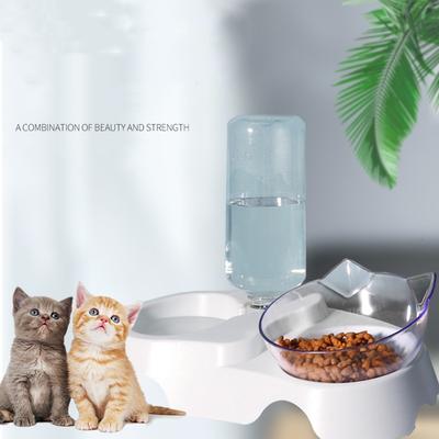 Cuenco de comida para gatos, comedero automático para mascotas, dispensador de agua, recipiente para comida para perros y gatos, plato para beber, cuenco doble antideslizante