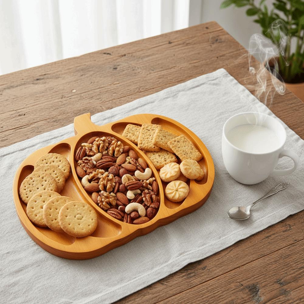 with Compartment Halloween Pumpkin Snack Tray 5 Grid Charcuterie Board  Tea Table