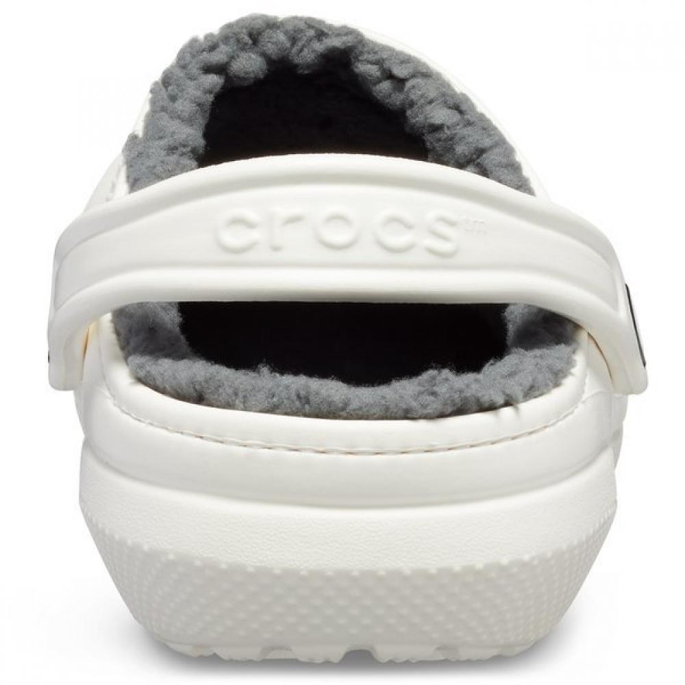 Crocs 203591 10m Classic Lined Clogs White Grey