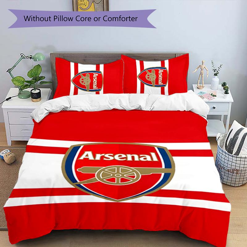 3pcs A-Arsenal2 Design Cover Set - HD Printed Bedding with 1 Cover and 2 Pillowcases - Perfect for Home and Dorm Decor