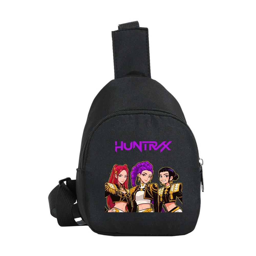 Borsello petto stampato Anime Cartoon K-Pop Demon Hunters Kawaii per Ragazzo Ragazza Borsa a spalla Studente Borsa a tracolla portatile Borsa petto di Natale Regalo per bambino