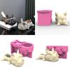 Easy Demold Silicone Mould Hand-Making Succulent Planter Moulds Bulldog Shape Suitable for Vases Concrete Pen Holder