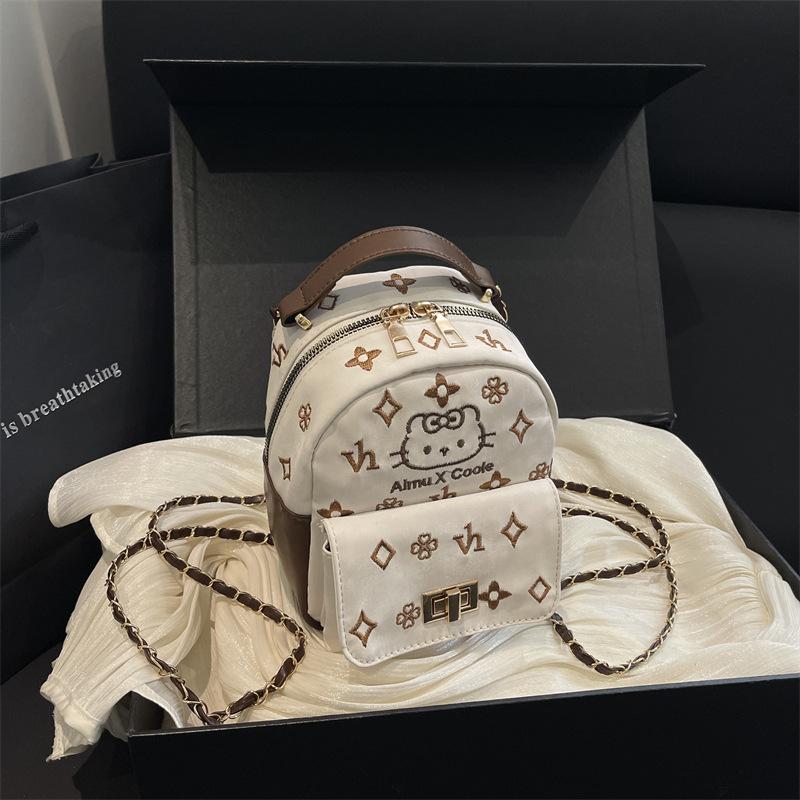 Schoolbag trendy personality foreign style backpack fashion texture simple bag 1011 spring new niche women's backpack