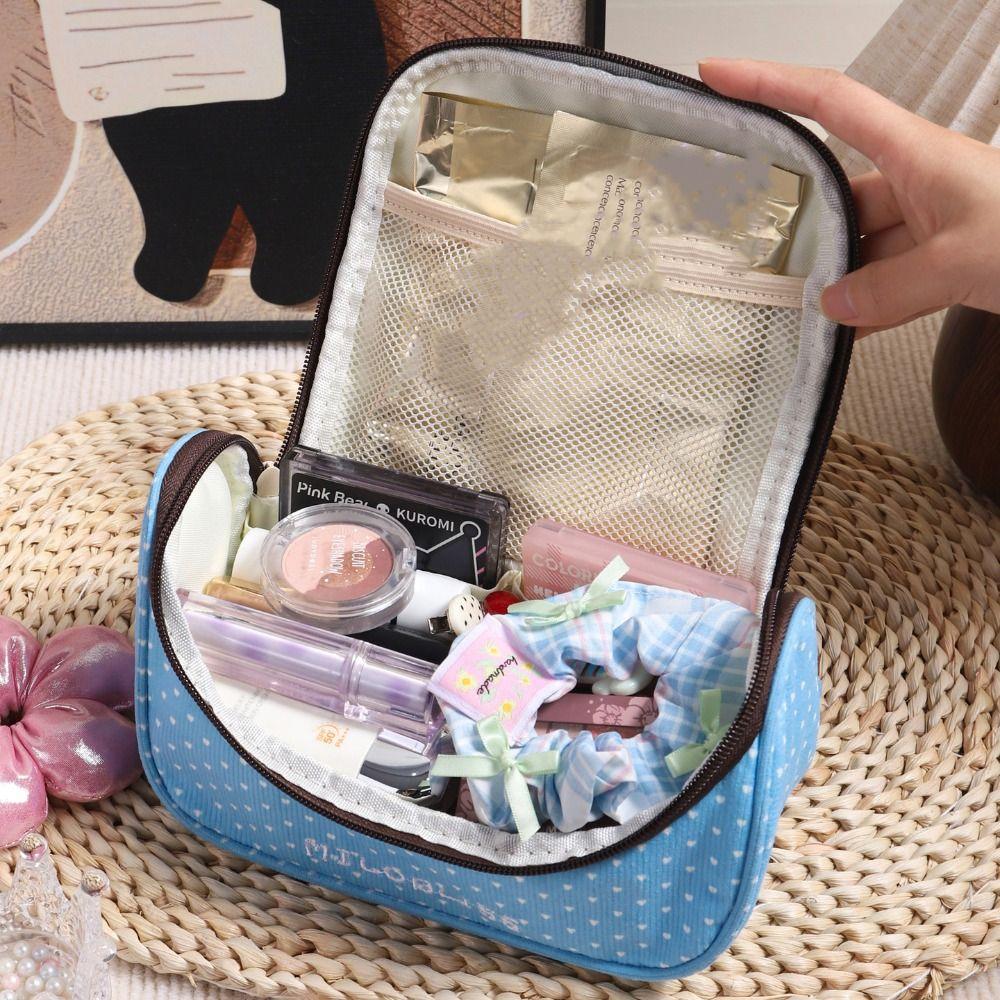 Large Capacity Handheld Makeup Bag Multifunctional Candy Color Pencil Case Aesthetic Stationery Organizer Pencil Pouch Children