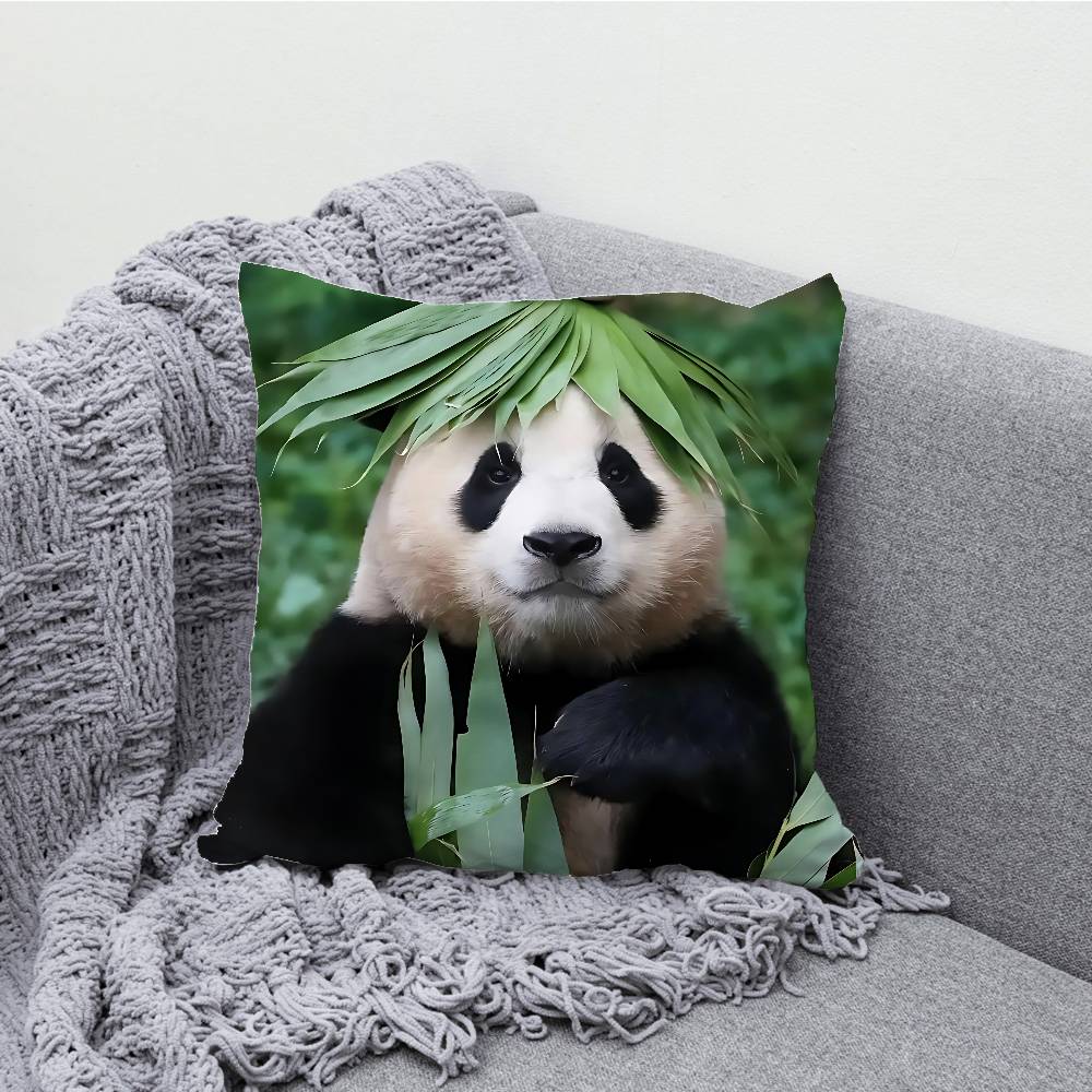 Fubao Lovely Panda Pillowcases Bedroom Living Room Sofa Home Decor Polyester Cushion Cover with Zipper