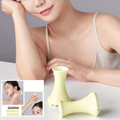Gelbes Keramik-Gua Sha für Gesicht Körper Massagegerät Körper-Gua-Sha-Brett zur Linderung Massage Gesichtslifting Gua-Sha-Massager