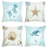 Home Decor Seaside Marine Creatures Pattern Pillow Covers Pattern Cushion Cover Suitable For Sofa Bedroom Car Pillow Cover