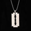 Unisex Stainless Steel Razor Blade Shaped Pendant Dogtag Necklace New Dogtag Necklace Unique Razor Blade Shaped Necklace