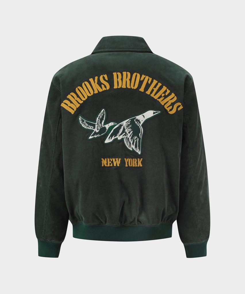 Brooks Brothers Corduroy Varsity Jumper (Dark Green) (Bbotmbf305)