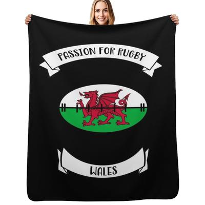 Welsh Rugby Design Throw Blanket Warm Plush Fuzzy Blanket for Living Room