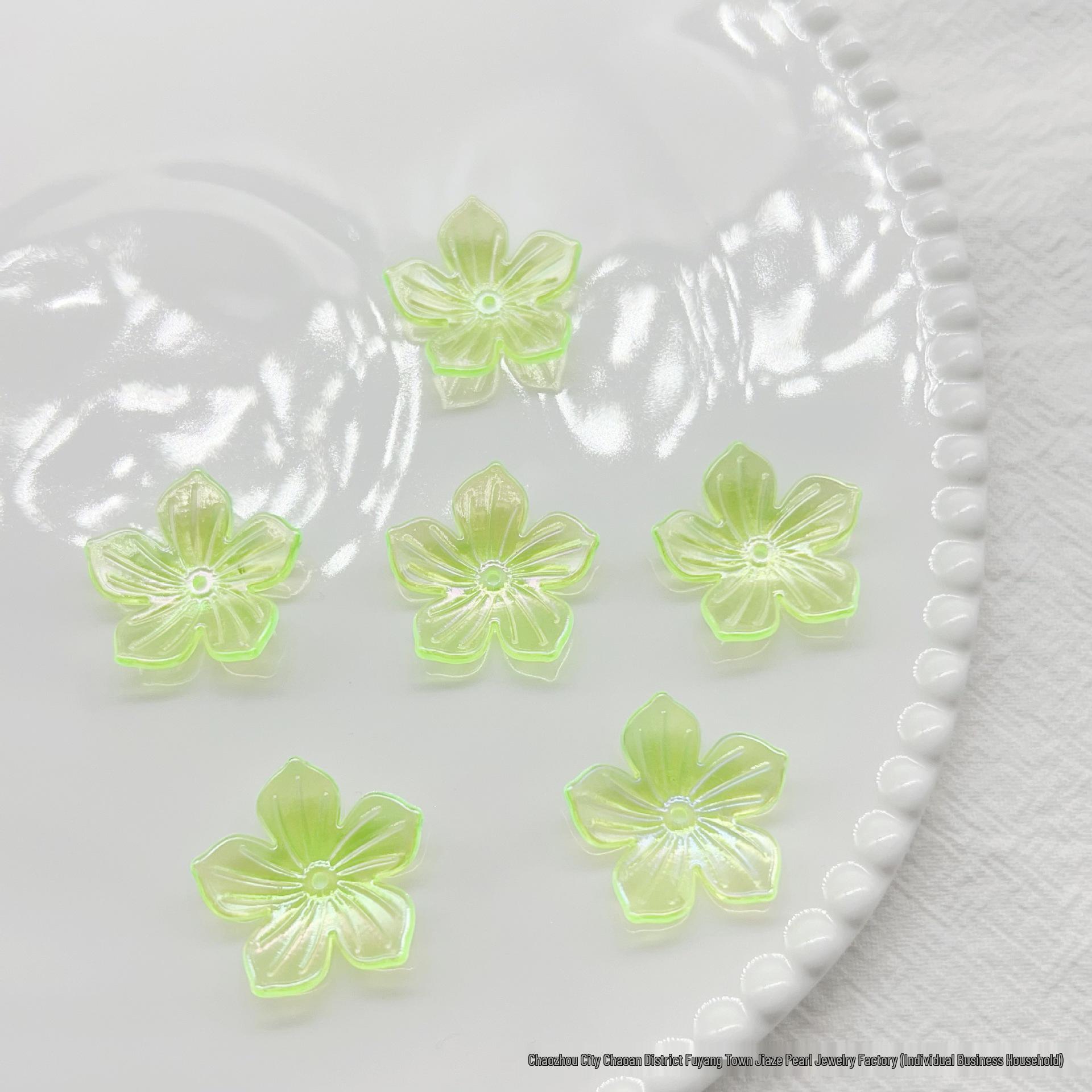 

Plated Iridescent Acrylic Five-Petal Flower DIY Jewelry & Phone Chain Accessories AB Point Five-Petal Flower