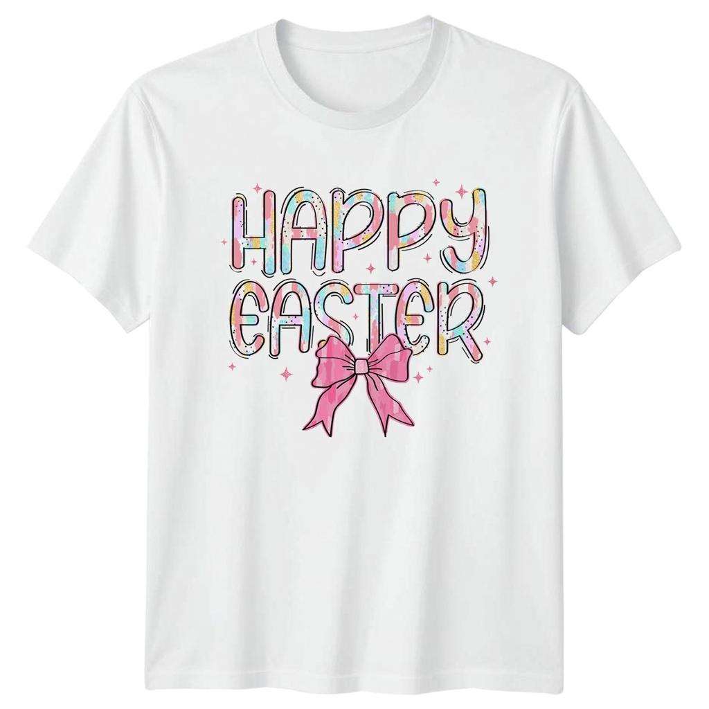 Happy Easter Unisexs TShirt Pastel Bow Easter Gift For Her