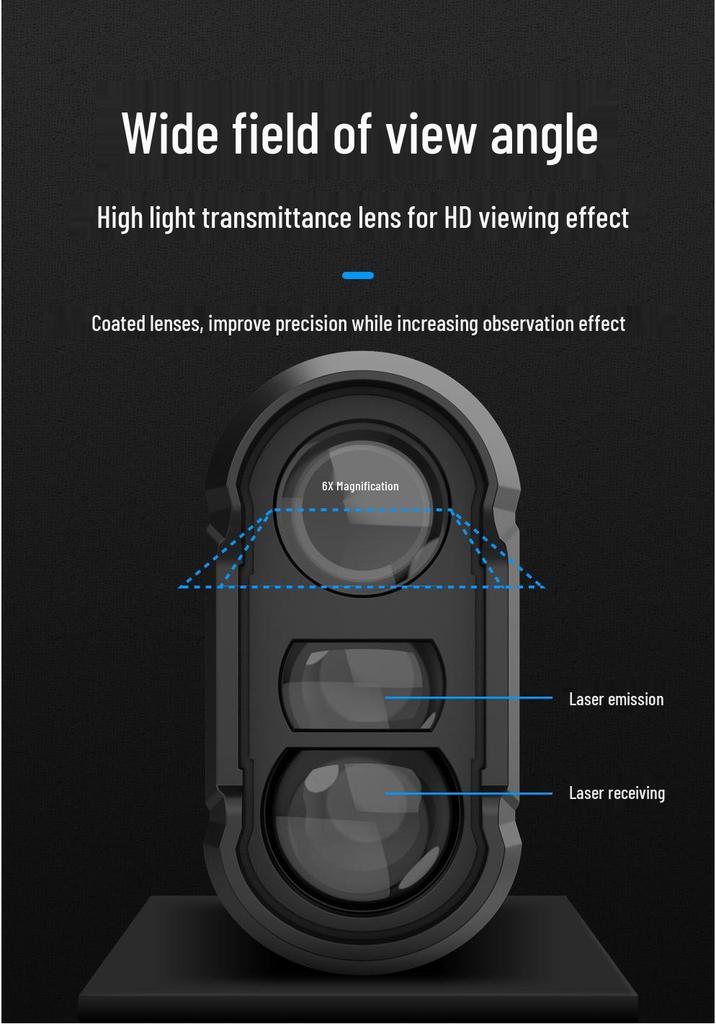 Full-Function Golf & Hunting Laser Rangefinder with Lithium Battery, Angle & Slope Measurement