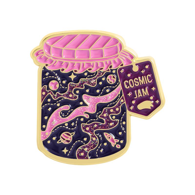 Sternenhimmel Marmeladentoast Emaille Anstecknadeln Mond Sterne Milchstraße Broschen Reversabzeichen Kleidung Fantasie Schmuck Geschenk für Kinder Freunde