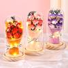 Qixi Festival Valentine's Day Gift Log Base Immortal Rose Glass Cover Creative Soap Flower Gift