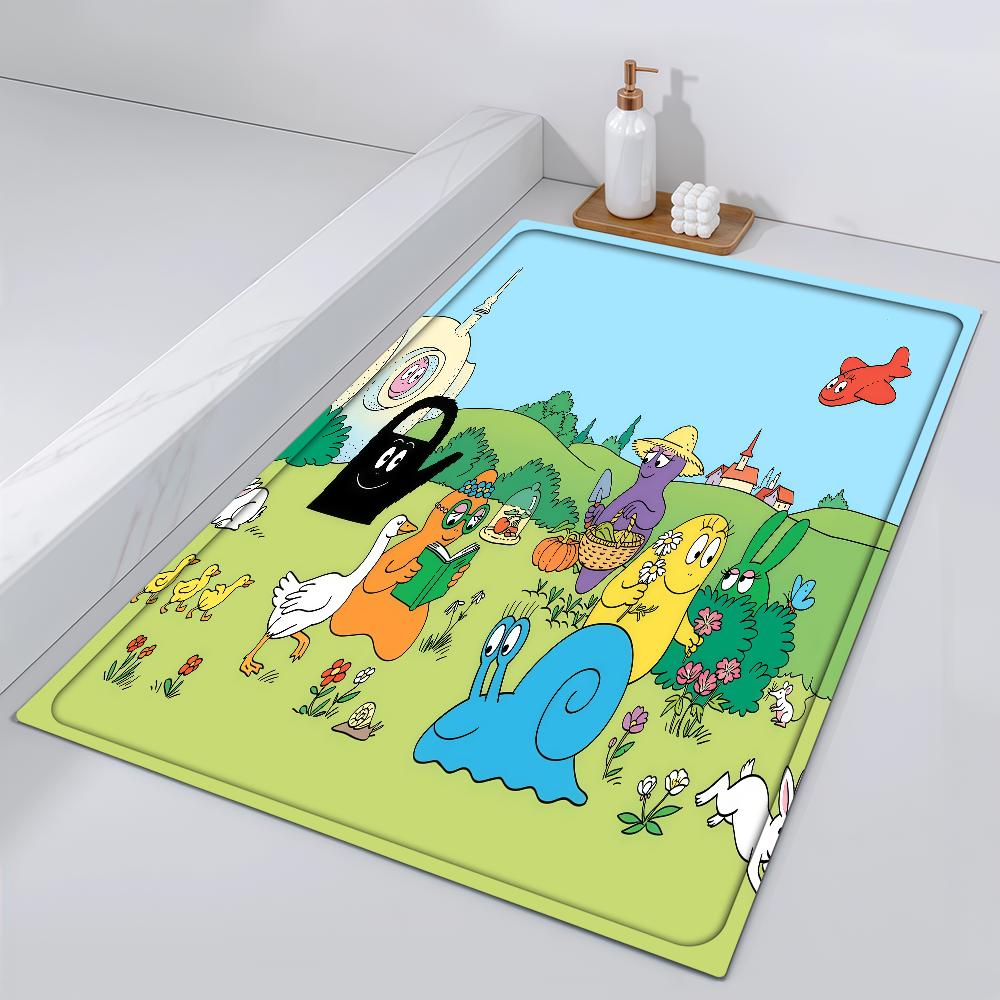 Door Mat Bedside Entrance Bath Floor B-Barbapapa Decoration Corridor Cartoon Door Mat Carpet Living Room Cute Balcony