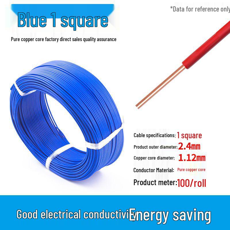 Pure Copper Single Core Electrical Wire, Flame Retardant, 0.5-2.5mm² for Home Decoration