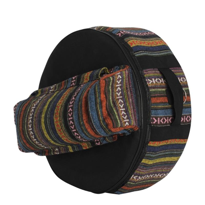 Ethnic Style Snare Drum Bag with Outside Pockets Portable Drum Case Storage Pouch Oxford Cloth Drum Backpack Durable