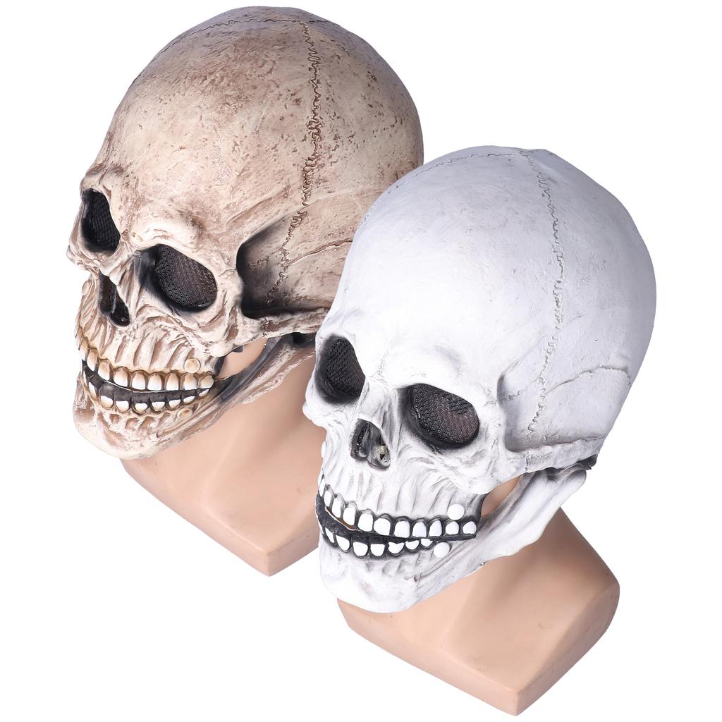 Cadılar Bayramı Kafatası Kaskı Lateks Hareketli Çene Tam Kafatası Kaskı Tatil Partisi Dekorasyonu Cosplay Cos