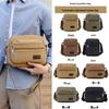 Men's Retro Fashion Canvas Crossbody Bag - Breathable, Solid Color Design