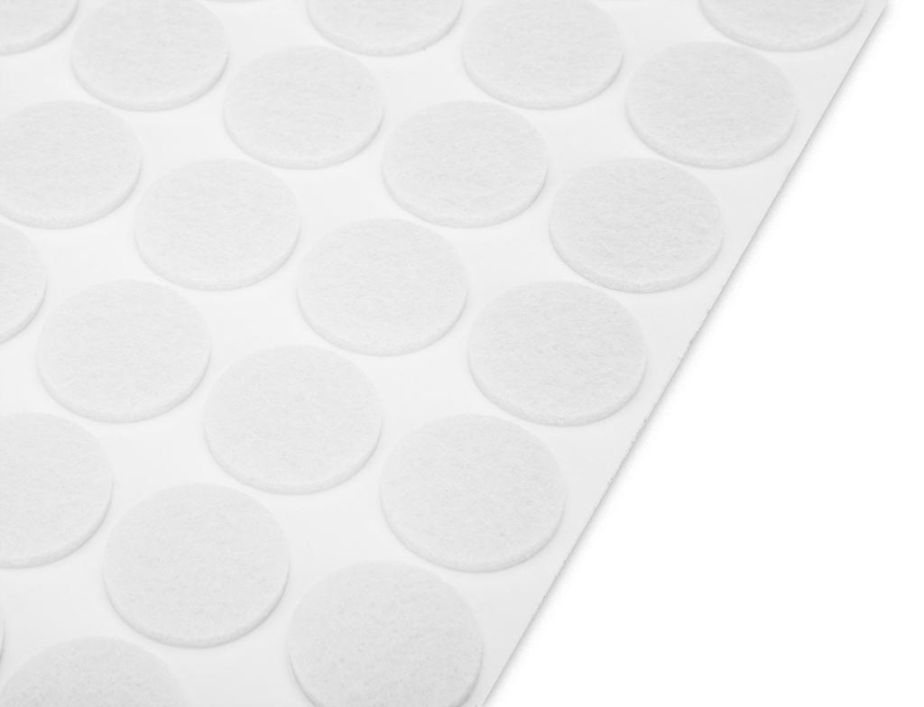 Felt and EVA foam pads, self-adhesive, white, 125 pcs.