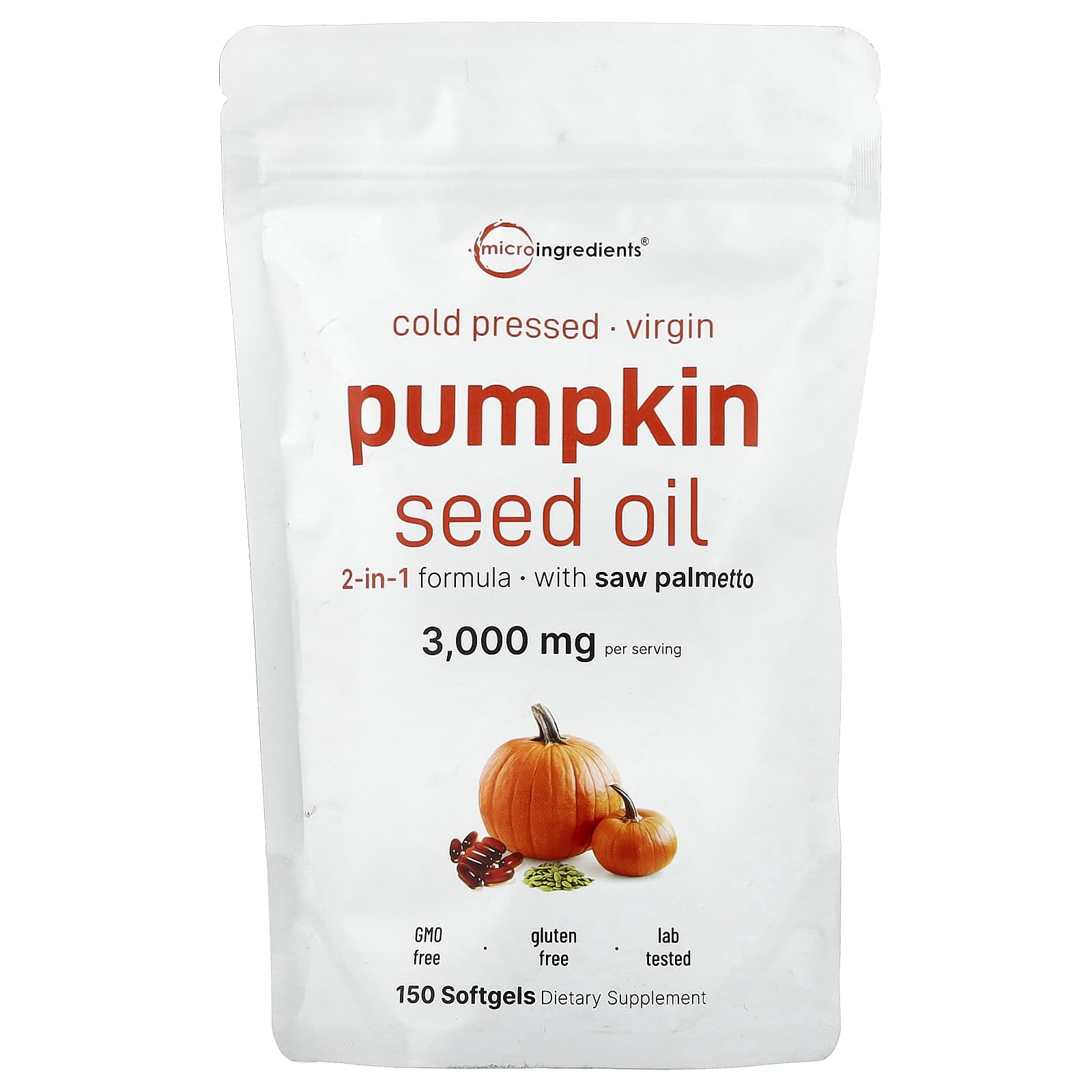 

Micro Ingredients, Pumpkin Seed Oil, Cold-Pressed, 150 Softgels