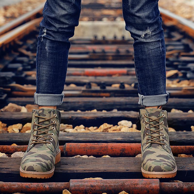 Men's Winter Boots, Casual Leather Short Boots, Snow Boots, Flat Boots, Fashionable and Comfortable British Style