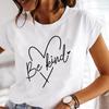 (Asian Size) Love Heart Trend Tee Lady Female Top Printed Women Casual T Shirt Fashion Clothing Graphic Short Sleeve T-shirts