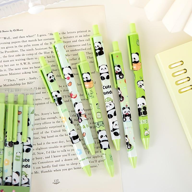 6Pcs cartoon panda pattern ballpoint pen, school office writing ballpoint pen, holiday gift pen, smooth writing (black ink)