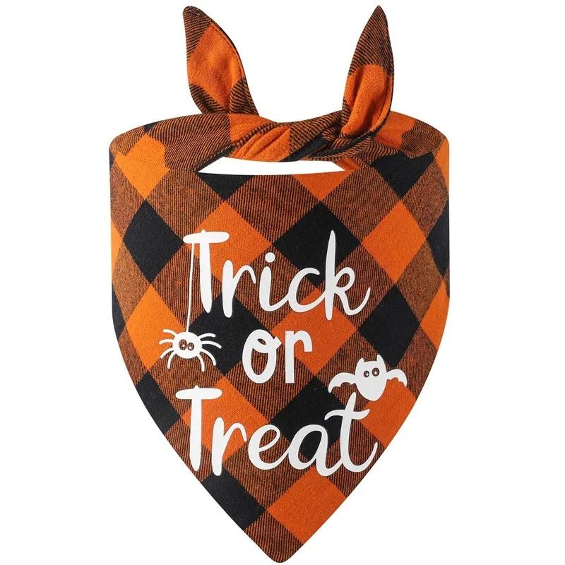 Haustier-Bandanas Verstellbar Klassischer Karostil Thanksgiving-Katzen-Bandana Halloween Hunde-Bandana für Kleine Mittelgroße Große Hunde Accessoires