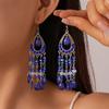 Hollow Drop-shaped Tassel Ear Hook Ethnic Style High-end Earrings for Women